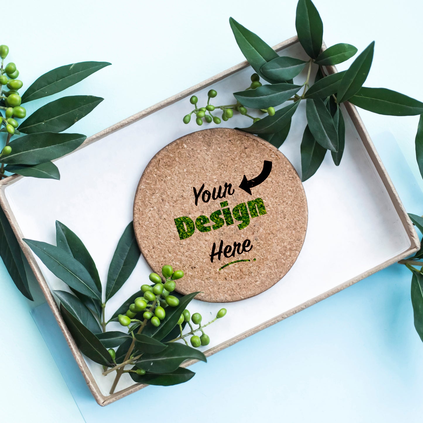 Lot de 1000 sous-verres en liège naturel personnalisés - Respectueux de l'environnement