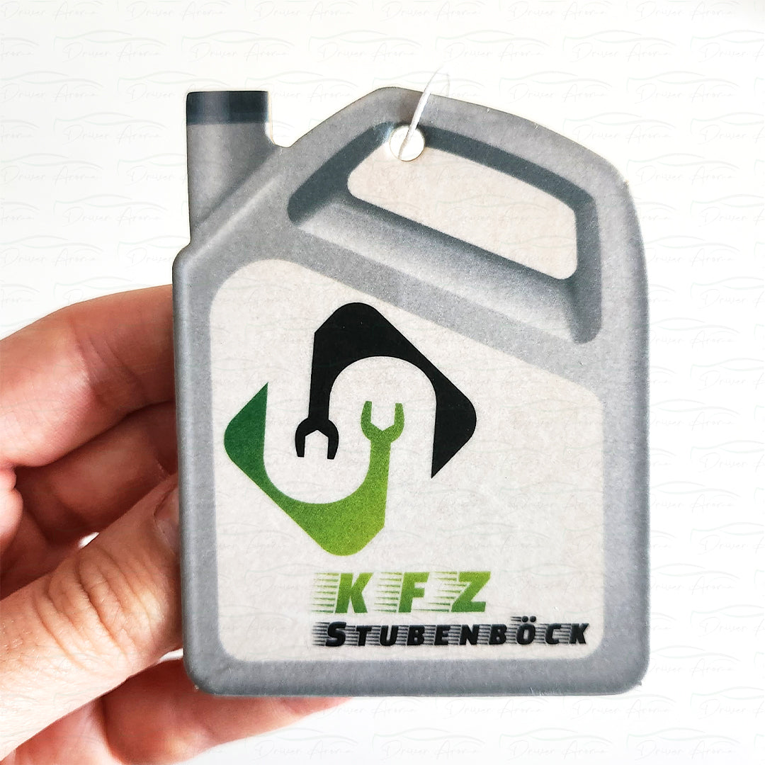 Branded promotional products, including custom air fresheners and keychains, for business advertising and marketing.