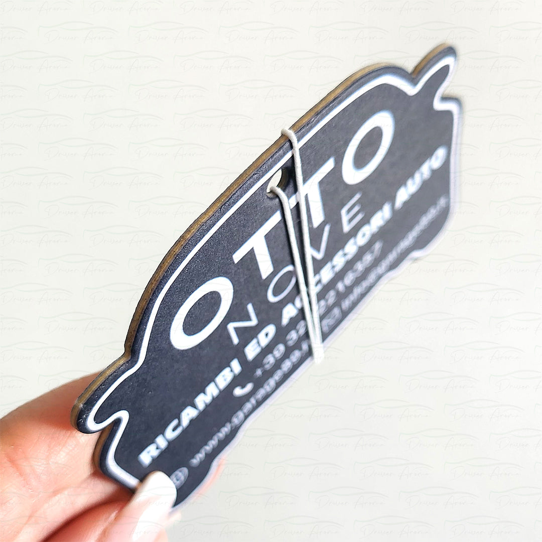 
Bundle of 100 custom car air fresheners, designed for small business marketing and branding.
